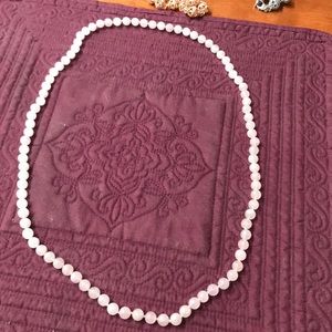 Rose quartz beaded necklace